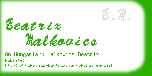 beatrix malkovics business card